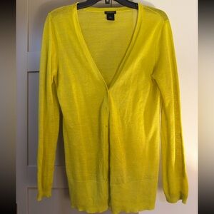 Ann Taylor Yellow Lime Cardigan